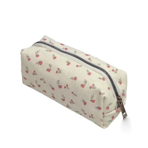 Ins Cream Floral Pen Bag Large Capacity Pencil Case